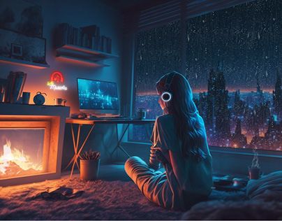 Listening To Music Aesthetic Drawing, Person Listening To Music Aesthetic, Lofi Girl Aesthetic, Lofi Music Aesthetic, Listen To Music Aesthetic, Girl Listening To Music Aesthetic, Listening To Music Wallpaper, Lofi Photo, Lofi Animation