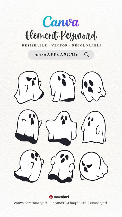 #canva #canvaelement #canvaelementkeyword #maenjari #maenjaristudio #halloween #ghost #spooky #boo #cartoon Canva Halloween Elements, Boo Cartoon, Elements Graphic Design, Canva Sets, Canva Halloween, Canva Free Elements, Halloween Graphic Design, Ideas For Projects, Copy Design