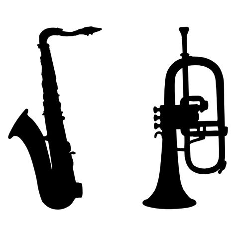 I'm thinking we need these on Band Mom Shirts....@ Renee North?   Saxophone and flugelhorn svg files Music Quilts, Jazz Party, Cricut Decals, Trumpet Silhouette, Cricut Stencils, Saxophones, Jazz Poster, Band Mom, Jazz Fest