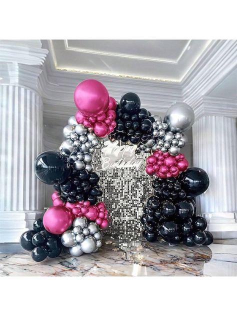 Multicolor  Collar  Latex   Embellished   Hobbies, Collections, Parties Black Balloon Garland, Balloon Designs, Black Balloon, Garland Arch, Black Balloons, Balloon Centerpieces, Balloon Decor, Arch Kit, Gaming Decor