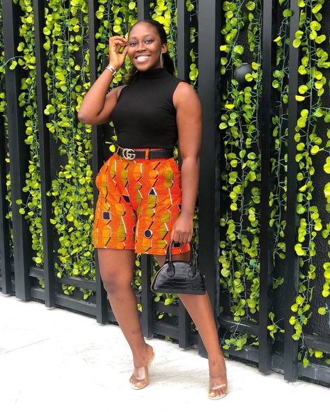 Ankara Shorts For Women, Ankara Shorts, Style Collab, Ankara Pants, Different Point Of View, Kitenge Fashion, African Print Clothing, Latest Ankara Styles, Short Dress Styles