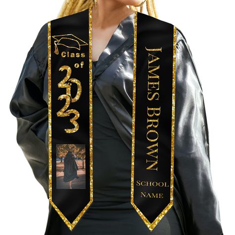 Graduation Sash Ideas College, Graduation Scarf Ideas, Graduation Stole Ideas High Schools, Graduation Sash Ideas, Senior Sash, Graduation Party Desserts, Gown Accessories, Diy Graduation Gifts, Graduation Sash