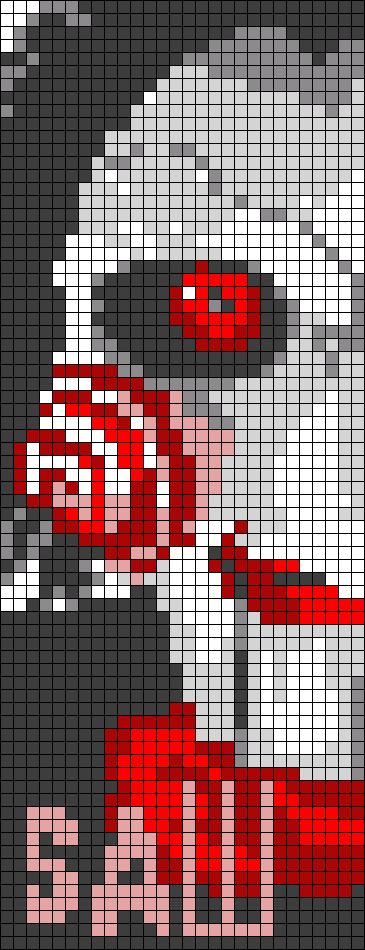 Pennywise Alpha Pattern, Popular Pixel Art, Horror Characters Pixel Art, Jigsaw Pixel Art, Horror Movie Pixel Art Grid, Horror Movie Alpha Patterns, Horror Tapestry Crochet, Freddy Krueger Pixel Art, Alpha Patterns Horror