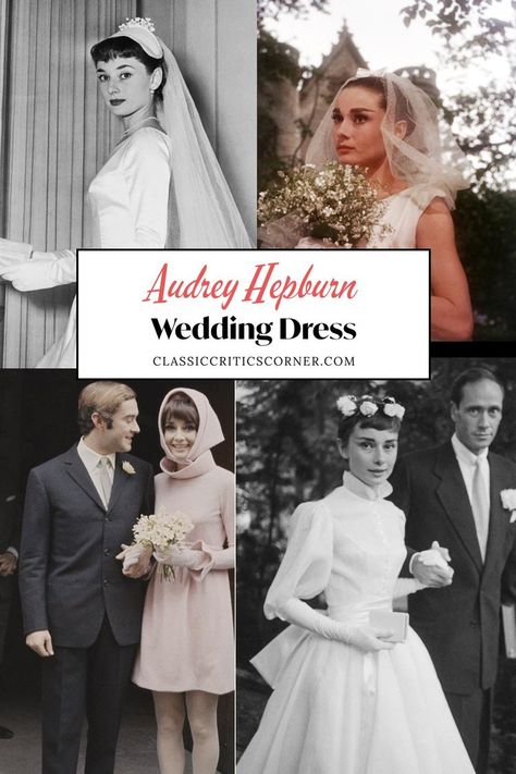 All 5 Iconic Audrey Hepburn Wedding Dress Styles - from Her Personal Life and Movies Audrey Hepburn Wedding Dress Inspiration, Funny Face Wedding Dress, Sabrina Wedding Dress, Hepburn Wedding Dress, Funny Face Audrey Hepburn, Funny Face Audrey, 1950 Wedding Dress, Audrey Hepburn Wedding Dress, Iconic Audrey Hepburn