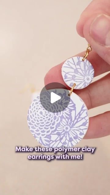 EZScreenPrint on Instagram: "Another round of polymer clay earrings! This time I tried out a color shift acrylic paint. It's a little harder to see in the video, but the paint does have a kind of shimmer to it and does change hue just a touch! Per usual, we're using @sculpey_official  polymer clay and our own EZScreen stencils!" How To Make Clay Earrings Videos, Painting On Polymer Clay, Sculpey Clay Ideas, Polymer Clay Painting, Earring Video, Sculpey Clay, How To Make Clay, Clay Texture, Another Round