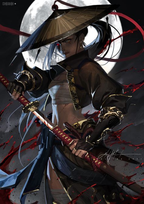 ArtStation - Ali , Malveda Ronin Samurai, Urban Samurai, Female Samurai, Arte Ninja, Samurai Wallpaper, Samurai Anime, Ninja Girl, Samurai Artwork, Ninja Art