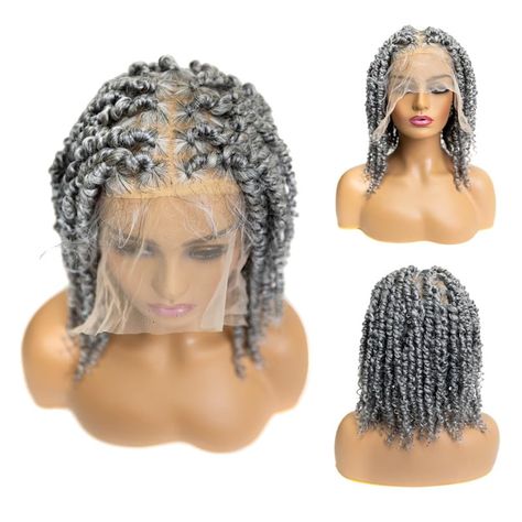 PRICES MAY VARY. Chic spring twist design: Designed with vibrant spring twists, our braided wigs boast a lively texture. The square partitions are executed with precision, providing a structured yet playful hairstyle that retains its shape and bounce. Durable and protective design: Resistant to external elements, this braided wig protects your hair and benefits those with sensitive scalps or conditions like Alopecia. It's lightweight and comfortable enough for extended wear. Tailored for Black w Braided Wigs For Black Women, Spring Twists, Lace Braid, Braided Wigs, Braided Wig, Wig Stand, 4c Hair, Human Braiding Hair, Black Wig