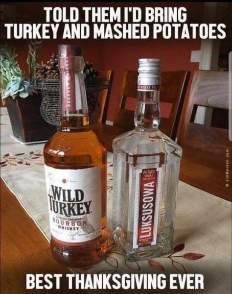 24 Thanksgiving Memes That Are Helping Us Avoid Our Family This Year - Funny Gallery | eBaum's World Thanksgiving Meme, Happy Thanksgiving Funny, Thanksgiving Drinks, Alcohol Humor, Wild Turkey, Pizza Place, Thanksgiving Quotes, Morning Humor, Holiday Humor