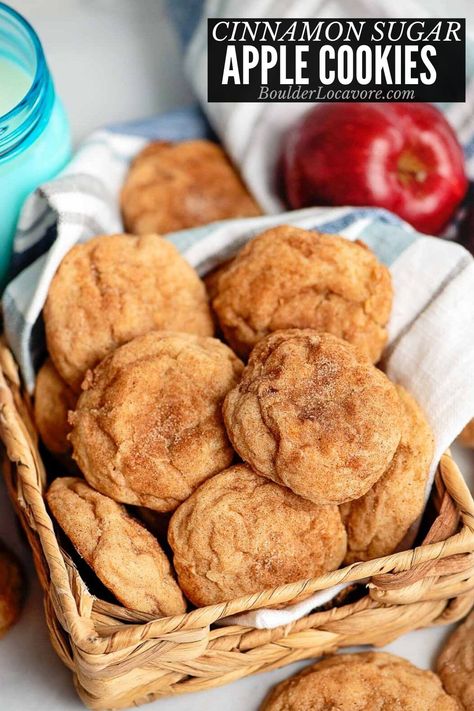 Soft Top Apple Cinnamon Cookies, Appledoodle Cookies, Apple Sugar Cookies, Apple Pie Cookies Recipe, Apple Cinnamon Cookies, Buckeye Cookies, Apple Cookies Recipes, Caramel Apple Cookies, Cinnamon Sugar Apples