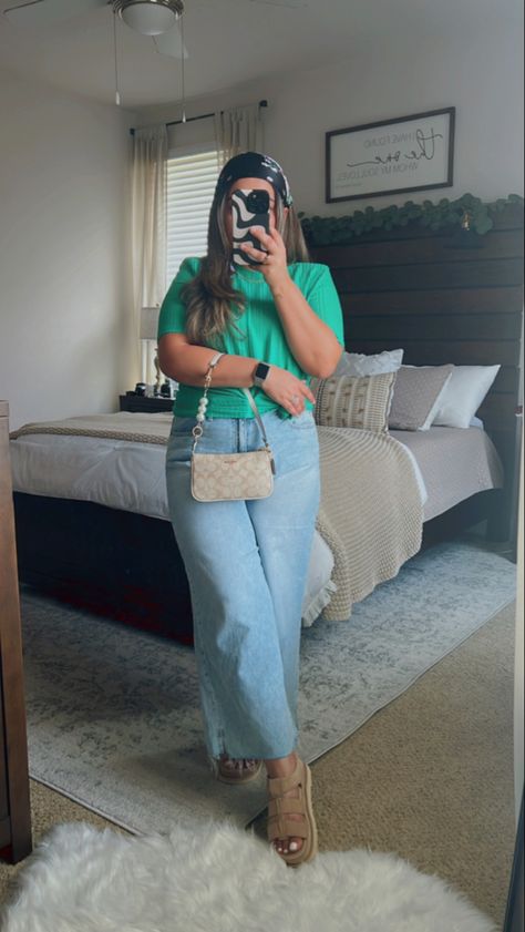 SHEIN shoulder pad top - forever21 wide leg jeans - ugg platform sandals - coach nolita 19 Coach Nolita 19 Outfit, Platform Sandals Outfit Jeans, Ugg Sandals Outfit, Sandals Work Outfit, Jean Sandals Outfit, Platform Sandal Outfit, Platform Sandals Outfit, Shoulder Pad Top, Coach Nolita 19