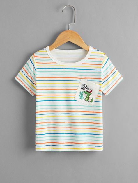 Cny 2024, Fw 2024, Boys Tshirt, Boys Cartoon, Summer 2025, Boys Stripes, Cartoon Letters, Kids Clothes Boys, Boy Tees