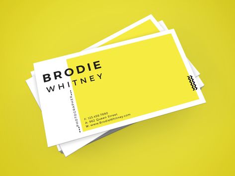 Ad: Brodie Whitney Business Card by D | S Creative Design on @creativemarket. Brodie Whitney Business Card Template for personal or professional use. --- - AI & PSD Files - Layered - Print Ready - CMYK colour - #creativemarket Buisness Cards, Graphic Design Business Card, Card Creative, Name Card Design, Desain Editorial, Business Card Design Inspiration, Graphic Design Business, Black Business Card, Karten Design