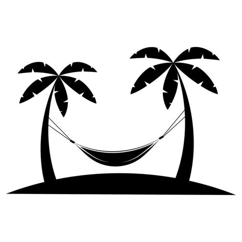 Palm Tree Hammock Drawing, Hammock Between Palm Trees, Palm Tree Hammock, Cartoon Palm Tree, Ocean Vbs, Tattoos Simple, Small Tattoos Simple, Short Rib, Woodworking Joinery