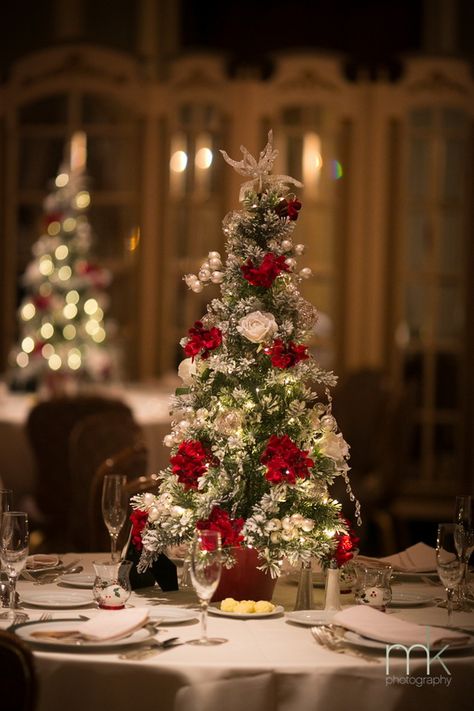 Xmas Wedding Ideas, Christmas Winter Wedding, Cheap Wedding Table Centerpieces, Christmas Wedding Centerpieces, Tree Wedding Centerpieces, Christmas Wedding Themes, Christmas Wedding Inspiration, Winter Wedding Table, Winter Wedding Centerpieces