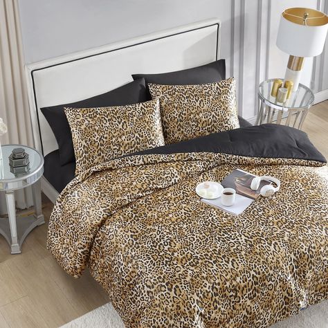 Indulge your wild side with the Juicy Couture Monica Leopard Satin Bedding set. This set features a lustrous satin face adorned with an exotic cheetah print pattern. Cheetah Room Decor, Cheetah Print Bedding, Leopard Room, Animal Print Bedroom, Animal Print Bedding, Twin Xl Comforter, Sham Bedding, Satin Bedding, Room Deco