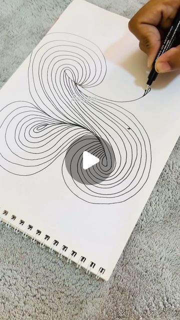 Zentangle Spiral Patterns, Spiral Zentangle Patterns, Tangle Art Patterns Simple, Zendoodle Art Ideas, Zentangle Waves, Simple Patterns To Draw, Zendoodle Art Simple, Sharpie Art Easy, Doodle Patterns Simple