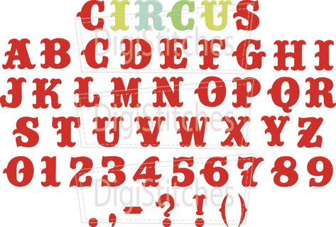 Circus Embroidery Font Circus Font, Bubble Letter Fonts, Cool Images, Carnival Circus, Create Quotes, Cross Stitch Fonts, Hand Lettering Alphabet, Lettering Alphabet Fonts, Numbers Font