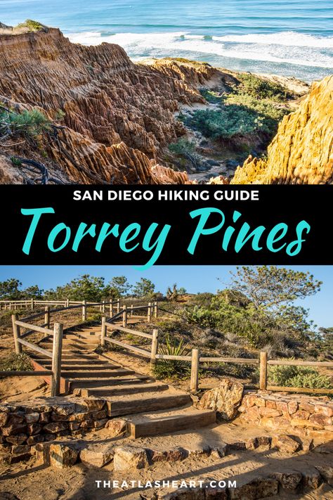 Looking for San Diego hiking inspiration? One of the best San Diego hiking trails is the Torrey Pines hike at Torrey Pines State Reserve. If you want to do some San Diego hiking with kids, this is a great choice because the trails are not too difficult, but provide stunning coastal views and access to Torrey Pines beach. There are a lot of great San Diego hikes to choose from, but Torrey Pines has to be one of my favorites. #sandiego #sandiegocalifornia #californiaroadtrip #southerncalifornia Torrey Pines Hike, Torrey Pines State Reserve, San Diego Hiking, San Diego Activities, Hiking Inspiration, Outdoor Travel Outfit, San Diego Vacation, Visit San Diego, Sandiego California