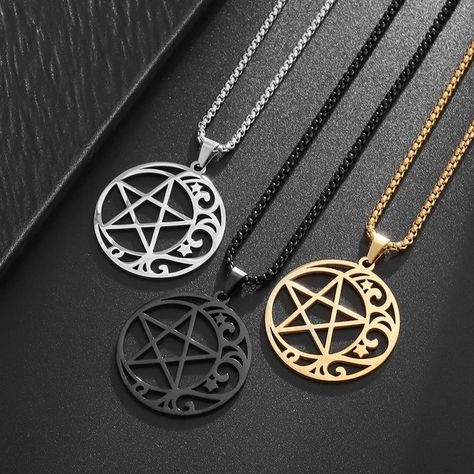 Nordic personality simple hollow men chains @Ksh 1000 They are hypoallergenic,tarnish free, and highly polished. Witch Accessories Jewelry, Sandy Core, Witch Necklace Pendants, Wiccan Style, Pentacle Jewelry, Pentagram Jewelry, Pentacle Necklace, Hollow Man, Witch Accessories