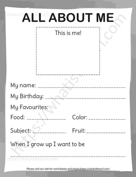 This is the 11th design for the “About Me” Worksheet.Please download the PDF All About Myself for KG, UKG, and Little kids – Design 11 Myself Worksheets For Kids, My Self Worksheets For Kids, All About Myself, About Me Worksheet, Me Worksheet, Worksheets For Class 1, British School, English Exercises, Binder Organization