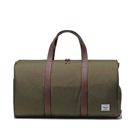 The Herschel Novel duffle bag is a testament to sustainable design and functionality. Crafted from EcoSystem™ 600D fabric, which is derived from 100% recycled plastic bottles, it not only reduces waste but also ensures durability. Its tonal stripe EcoSystem™ lining adds a touch of style while maintaining eco-consciousness. Featuring a waterproof zippered closure, this holdall keeps your belongings safe from the elements.  The vegan leather handles provide a luxurious feel while staying cruelty-f Herschel Duffle Bag, Recycle Plastic Bottles, Leather Handles, Sustainable Design, Herschel, Recycled Plastic, Plastic Bottles, Leather Handle, Consciousness