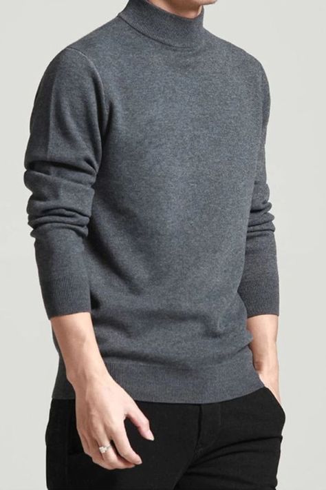 FAVOCENT Long Sleeved Knitted Sweater Fashion for Men. Mock O-Neck Style Full Length Long Sleeve Solid Color Knitted Sweater for Men. Available in 3 Different Colors. Men's Winter Fashion, Sweaters For Fall, Fall Fashion 2022, Men Pullover, Sweaters For Men, Solid Color Sweater, Color Sweater, Sweater For Men, Sweater Men