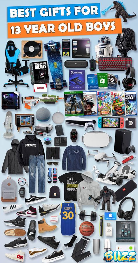 99+ Gift Ideas for 13 Year Old Boys in 2022 - ToyBuzz 12 Year Boy Christmas Ideas, 13 Gifts For 13th Birthday Boy, Birthday Ideas For 13th Birthday Boy, 15 Year Boy Birthday Ideas, Gifts For 14th Birthday Boy, 13th Birthday Boy Ideas, 13 Boy Birthday Ideas, 12 Year Birthday Party Ideas Boy, 12 Year Boy Birthday Party Ideas