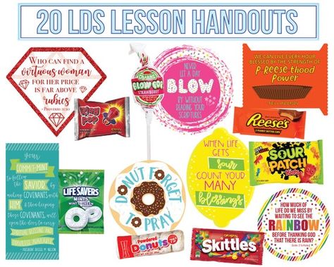 Girls Camp Gifts, Conference Activities, Treats Gifts, Pillow Treats, Lds Gifts, Lds Lessons, Candy Grams, Lds General Conference, Church Gifts