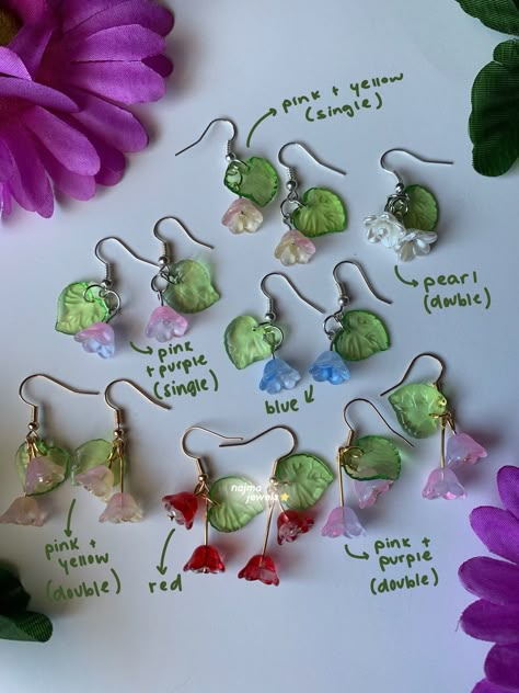 Accessories Fairycore, Fairycore Accessories, Coquette Earrings, Fairycore Earrings, Earrings Fairycore, Diy Earrings Dangle, Flower Earrings Dangle, Earrings Cottagecore, Coquette Kawaii