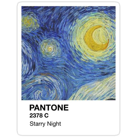 Starry Night Sticker Printable, Pantone Aesthetic Sticker, Pantone Stickers Aesthetic, Pantone Stickers Printable, Starry Night Polaroid, Artistic Stickers, Starry Night Printable, Pantone Stickers, Starry Night Sticker