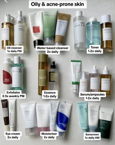 Normal To Oily Skin Care Routine, Skin Care Routine For Oily Skin And Large Pores, Korean Skin Care Oily Skin, Skin Care For Acne And Oily Skin, Asian Skin Care Routine, Combination Skin Routine, Oily Skin Routine, Haut Routine, Korean Skin Care Secrets