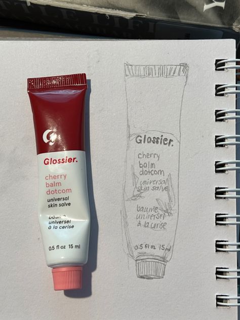 Glossier Drawing, Cherry Balm Dotcom, Glossier Cherry Balm, Glossier Cherry, Glossier Cherry Balm Dotcom, Glossier Aesthetic, Glossier Balm Dotcom, Makeup Images, Balm Dotcom