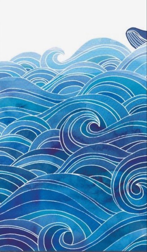 Ocean Graphic Design Illustrations, Nautical Pattern Design, Waves Illustration Art, Sea Illustration Waves, Waves Aesthetic Drawing, Ocean Waves Drawing Simple, Zentangle Waves, Wave Illustration Design, Sea Waves Illustration