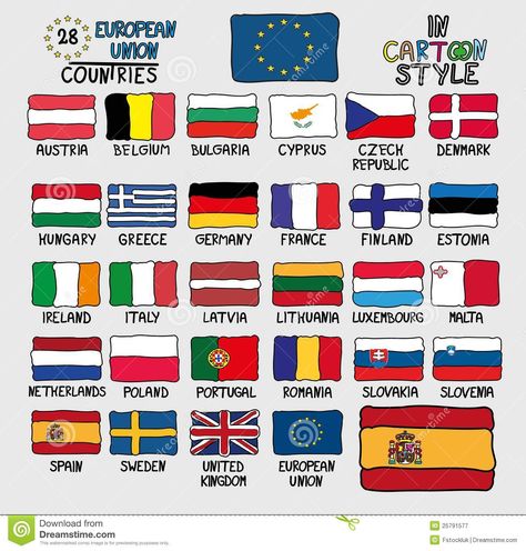 Flags Of European Union Countries In Cartoon Style Royalty Free Stock Photography - Image: 25791577 All Country Flags, Countries And Flags, Teaching Geography, Stock Photography Free, European Union, Styled Stock, Cartoon Style, Image Photography, Latvia