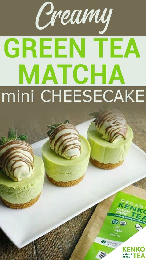 Green Tea Cheesecake Recipe, Matcha Green Tea Desserts, Matcha Green Tea Cheesecake, Matcha Tea Cake, Mini Matcha Cheesecake, Creative Cake Decorating Ideas, High Tea Desserts, Matcha Cheesecake Recipe, Tea Cheesecake