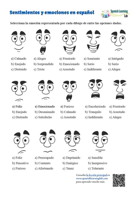 Feelings In Spanish, Spanish Classroom Activities, Spanish Lessons For Kids, Spanish Worksheets, Spanish Verbs, Spanish Teaching Resources, Elementary Spanish, Spanish Reading, Spanish Learning