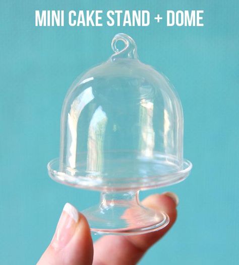 Smallest Cake Stand   Dome Mini Glass Dome Ideas, Mini Cupcake Stand, Gifts For Bakers, Felted Creatures, Seasonal Tree, Small Cake Stand, Mini Cake Stand, Cupcake Container, Best Baking