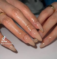 43 Stylish Nails ideas in 2022 | nails, best acrylic nails, short acrylic nails Chic Minimalist Nails, Nude Nails With Glitter, Classy Almond Nails, Acrylic Nails Nude, Clear Acrylic Nails, Classy Nail, Gold Glitter Nails, Classy Nail Designs, Nude Nail Designs