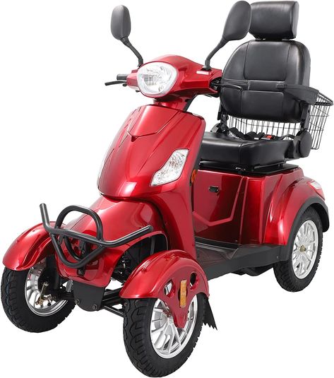 4-Wheel Electric Mobility Scooter for Adults Seniors and Eldely,Adult Electric Powered Wheelchair Device,Father's Day Gift Trunk Storage, Gear 3, Powered Wheelchair, Tubeless Tyre, Mobility Scooter, Lead Acid Battery, Flowers Perennials, Electric Vehicle, Electric Power