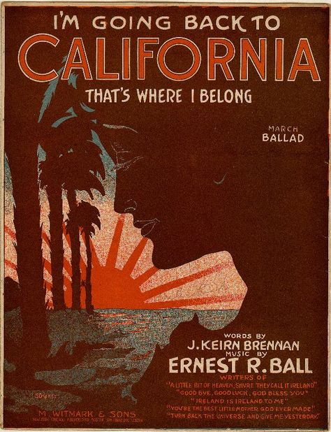 Miss California, California Poster, Vintage California, City Of Angels, California Love, Vintage Sheet Music, California Dreamin', California Dreaming, Music Covers