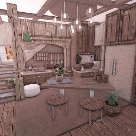 Cottagecore Bloxburg House, Bloxburg Cottagecore, Cottage Core Bloxburg House, Bloxburg Cottage, Bloxburg Interior, Cottagecore House, Blox Burg, Roblox House, House Plans With Pictures