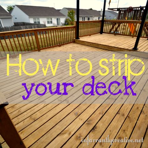 how_to_strip_your_deck Deck Finishes, Deck Restoration, Deck Stain, Pergola Swing, Staining Deck, Deck With Pergola, Deck Plans, Diy Deck, Diy Backdrop