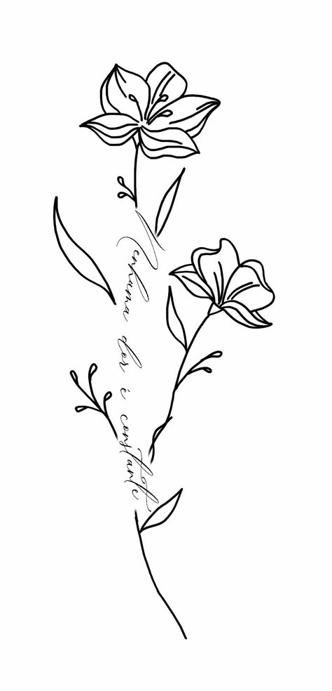 Line Lily Tattoo, Fine Line Lily, Fine Line Lily Tattoo, Lily Tattoo, Fine Line, Lily, Tattoos