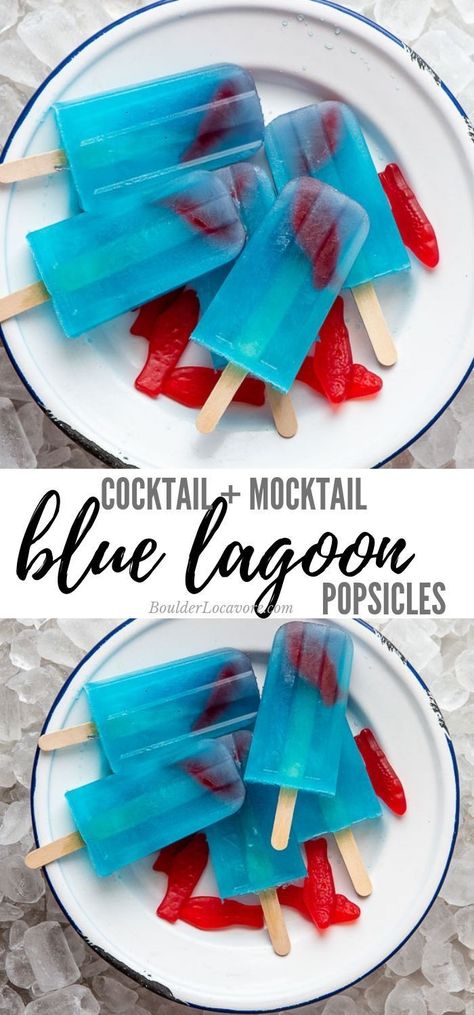 Popcicles Recipes, Summer Popsicle Recipes, Popsicle Recipe For Kids, Boozy Pops, Boozy Ice Pops, Blue Lagoon Cocktail, Easy Popsicles, Boozy Popsicles, Ice Pop Recipes