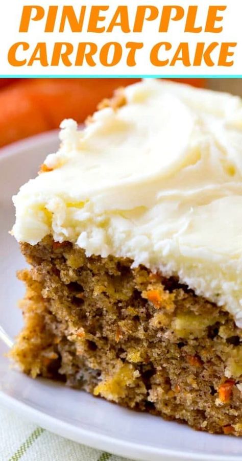 Pineapple Carrot Cake Pineapple Carrot Cake, Carrot Cake With Pineapple, Dessert Parfait, Moist Carrot Cakes, Cookies Bars, Savory Cakes, Pineapple Cake, Carrot Cake Recipe, Strawberry Desserts