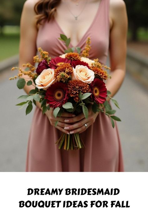 Dreamy Bridesmaid Bouquet Ideas for Fall Fall Wedding Bouquets Bridesmaids, Simple Fall Wedding Bouquets, Simple Wedding Bouquet Ideas, Bridesmaid Bouquet Ideas, Simple Wedding Bouquet, Simple Bridesmaid Bouquets, Fall Flower Wedding Bouquets, Diy Bridesmaid Bouquet, Unique Fall Wedding