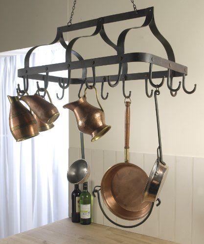 Wrought Iron 'Ellesmere' Pots & Pans Hanging Rack - 16 Hooks Black Country Metal Works http://www.amazon.co.uk/dp/B00F2GKG7Y/ref=cm_sw_r_pi_dp_9Jq5ub0VBP0Q9 Home Interior Catalog, Kitchen Utensils Design, Kitchen Utensil Rack, Trendy Kitchen Tile, Pot Racks, Pot Rack Hanging, Hanging Rack, Kitchen Cabinets Makeover, Kitchen Pot