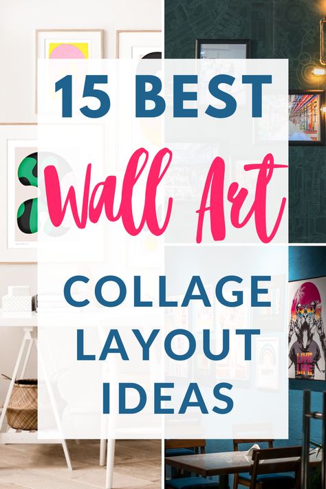 Take your home décor to the next level with these stylish wall art layout ideas! With a few simple supplies, you can easily create a beautiful wall art collage that will add a touch of class and sophistication to any room. Wall Collage Of Pictures, 6 Image Collage Layout, Gallery Wall Ideas Mixed Media, Big Photo Collage Ideas, Wall Art Collage Living Room, Collage Wall Art Ideas, Photo Wall Collage Ideas Layout, Wall Collage Ideas Bedroom, Mixed Art Gallery Wall