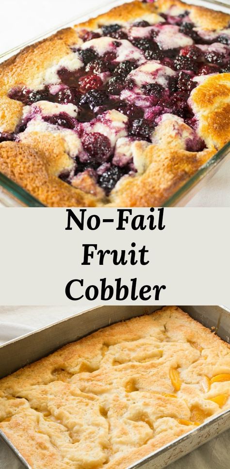 Easy Fruit Cobbler Fruit Cobbler Recipe, Dessert Crepes, Berry Cobbler Recipes, Cobbler Recipes Easy, Dessert Halloween, Cobbler Easy, Berry Cobbler, Peach Cobbler Easy, Fruit Cobbler