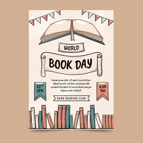 Books Day Poster, World Book Day Poster Ideas, Reading Day Poster Design Drawing, Book Day Drawings, Poster Designs For School, Poster On Education, Reading Day Poster Drawing, Poster About Reading, Poster About Education